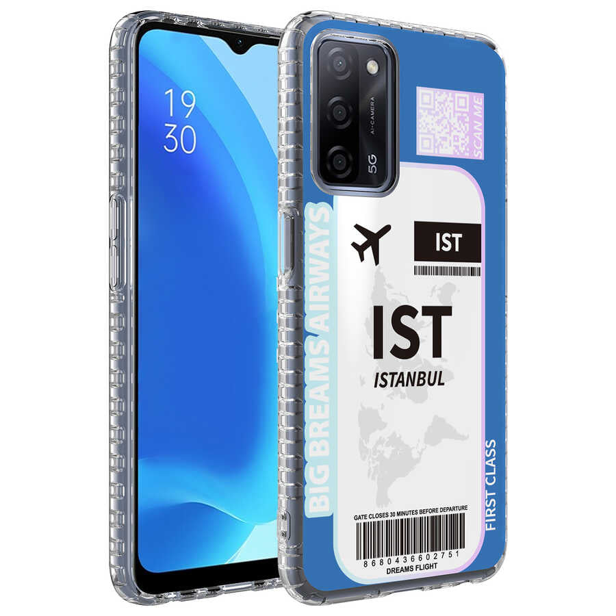 Oppo A54 4G Kılıf Airbag Kenarlı Renkli Desenli Silikon Zore Elegans Kapak