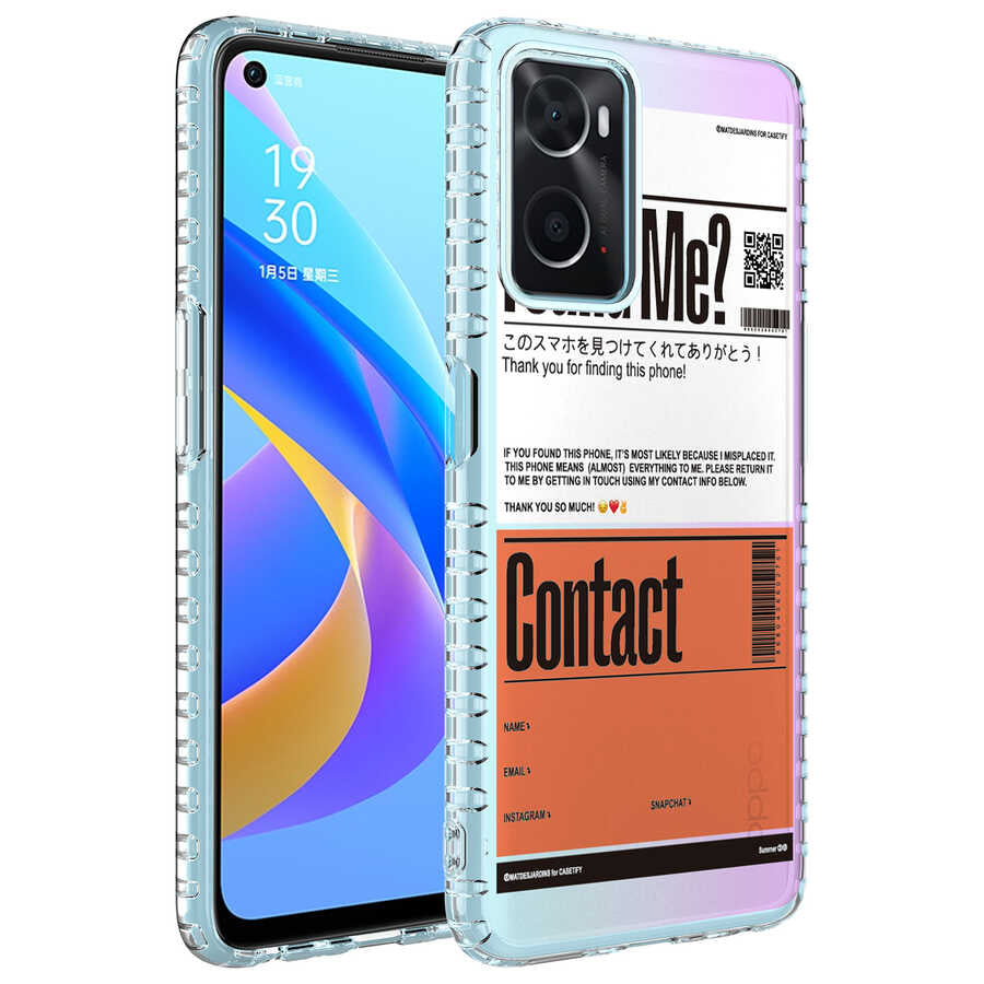 Oppo A96 4G Kılıf Airbag Kenarlı Renkli Desenli Silikon Zore Elegans Kapak