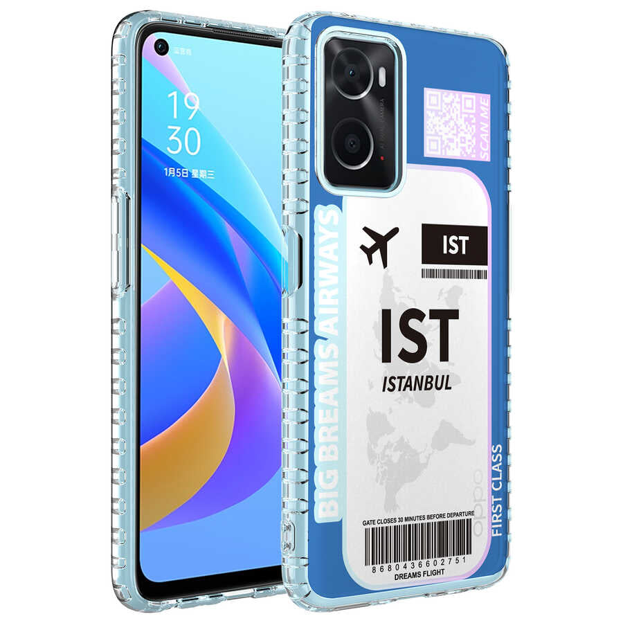 Oppo A96 4G Kılıf Airbag Kenarlı Renkli Desenli Silikon Zore Elegans Kapak