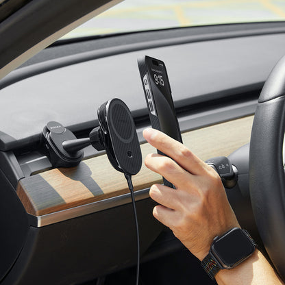 Pitaka MagEZ Pro 2 M-safe Şarj Özellikli Qi2 Tesla Model Y ve Model 3 Uyumlu Aramid Fiber Araç Telefon Tutucu