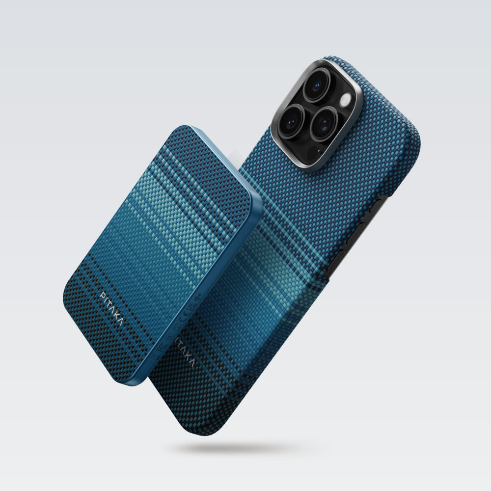 Pitaka Tactile Woven Qi2 Şarj Teknolojili Aramid Fiber M-Safe Powerbank 15W 5000mAh