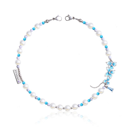 Pynana BlueFlower Serisi İnci Taşlı Telefon Bilek Askı İpi