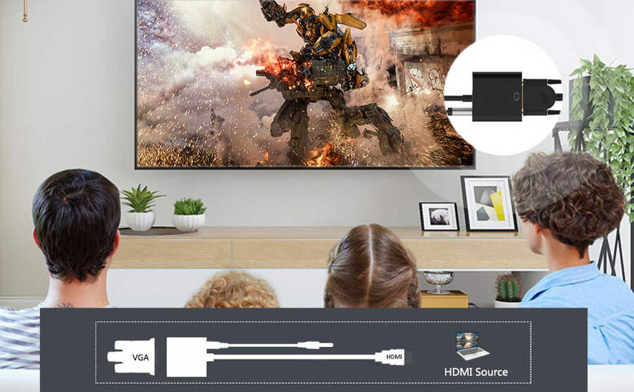 Qgeem QG-HD07 HDMI To VGA Dönüştürücü