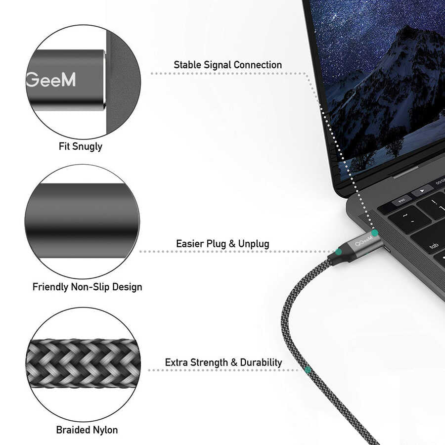 Qgeem QG-UA13 Type-C To Display Port Kablo