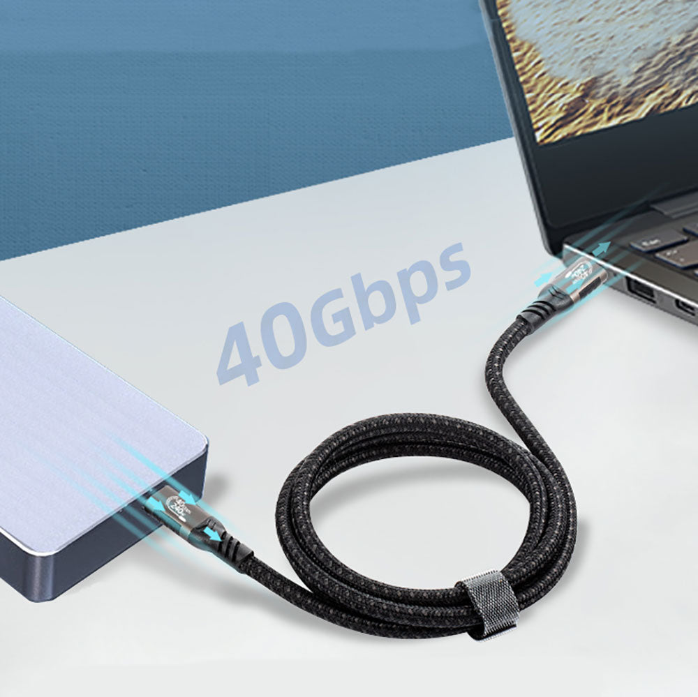 Qgeem QG01 Type-C to Type-C USB4 PD Data Kablosu 240W 40Gbps 8K@60Hz 0.5 Metre
