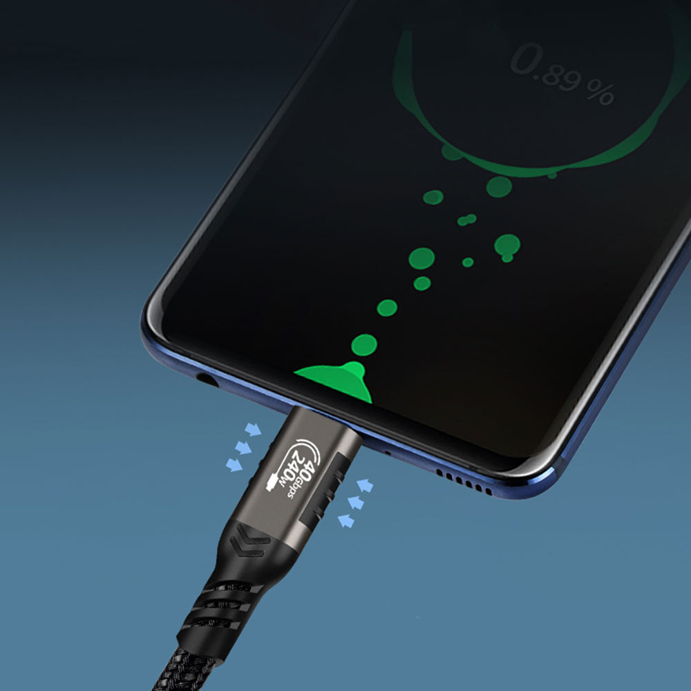 Qgeem QG01 Type-C to Type-C USB4 PD Data Kablosu 240W 40Gbps 8K@60Hz 0.5 Metre