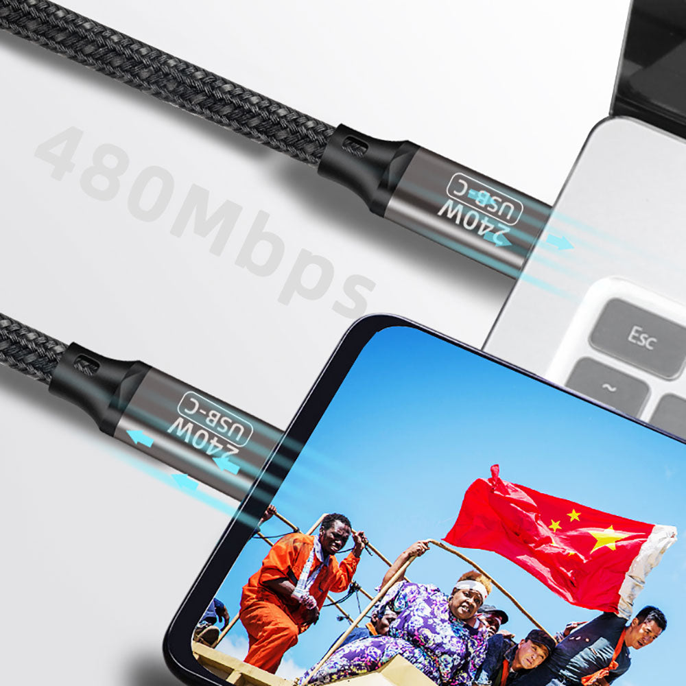 Qgeem QG02 Type-C to Type-C PD3.1 Data Kablosu 240W 480Mbps 2 Metre