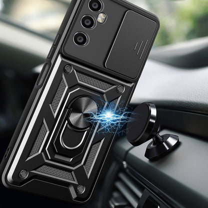 Realme C65 4G Kılıf Magnetik Standlı Kamera Korumalı Zore Sürgülü Vega Kapak