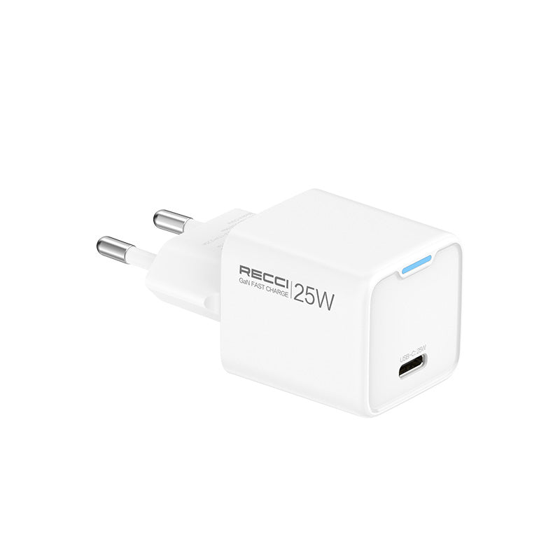 Recci RC106E GaN Teknolojili Hızlı Şarj Başlığı Type-C to Type-C PD 25W Kablolu Şarj Seti