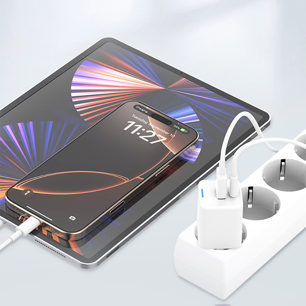 Recci RC107E Type-C PD & USB-A GaN Teknolojili Hızlı Şarj Başlığı 30W