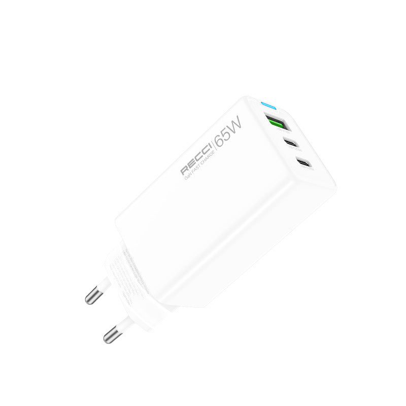 Recci RC109E Type-C PD & USB-A GaN Teknolojili Hızlı Şarj Başlığı 65W