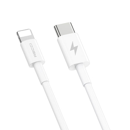 Recci RC65E Hızlı Şarj Başlığı Type-C to Lightning PD 20W Kablolu Şarj Seti