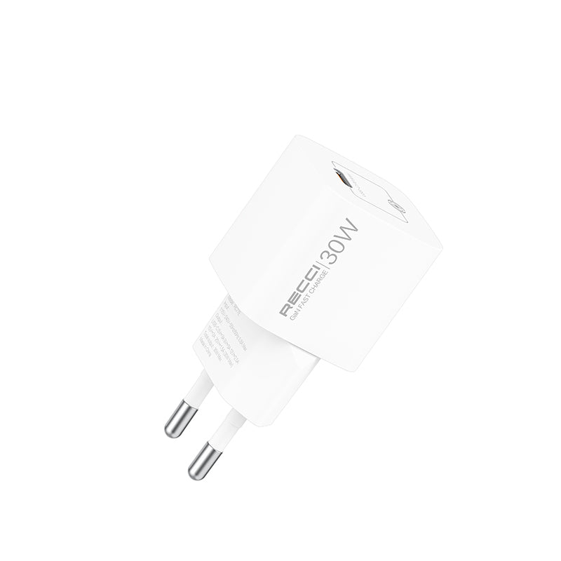 Recci RC77E GaN Teknolojili Hızlı Şarj Başlığı Type-C to Type-C PD 30W Kablolu Şarj Seti