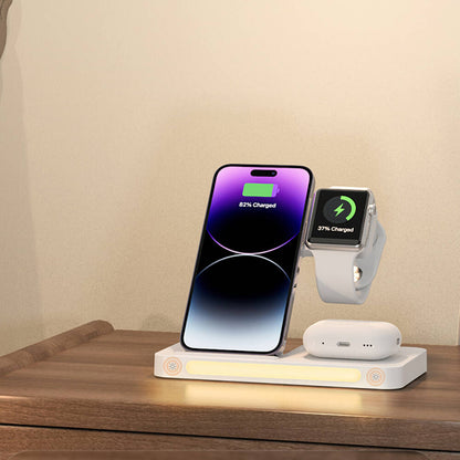 Recci RCW-31 4in1 M-safe 15W Hızlı Şarj Özellikli LED Işıklı Magnetik Kablosuz Şarj Standı