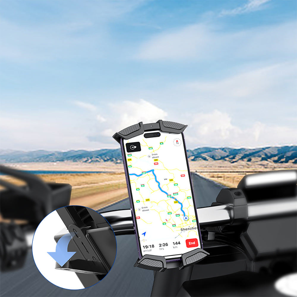 Recci RHO-C33 360° Derece Dönebilen Ayarlanabilir Motosiklet ve Bisiklet Telefon Tutucu