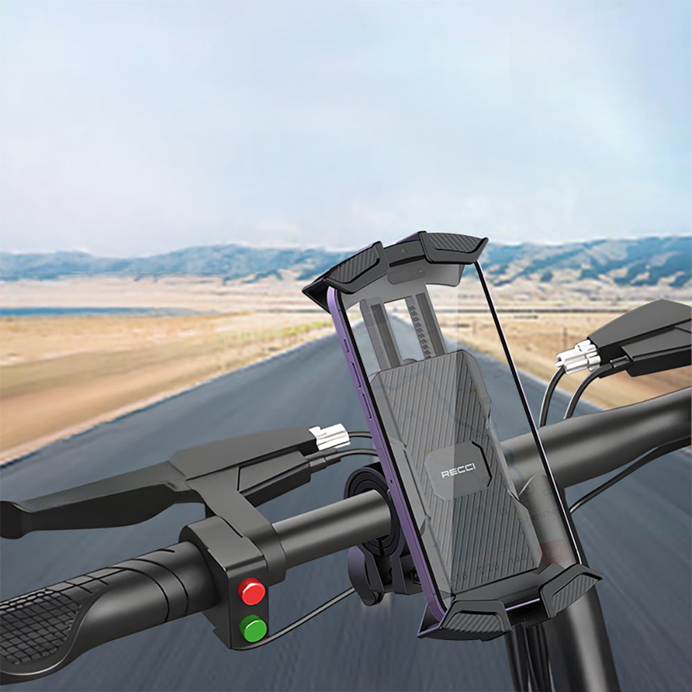 Recci RHO-C33 360° Derece Dönebilen Ayarlanabilir Motosiklet ve Bisiklet Telefon Tutucu