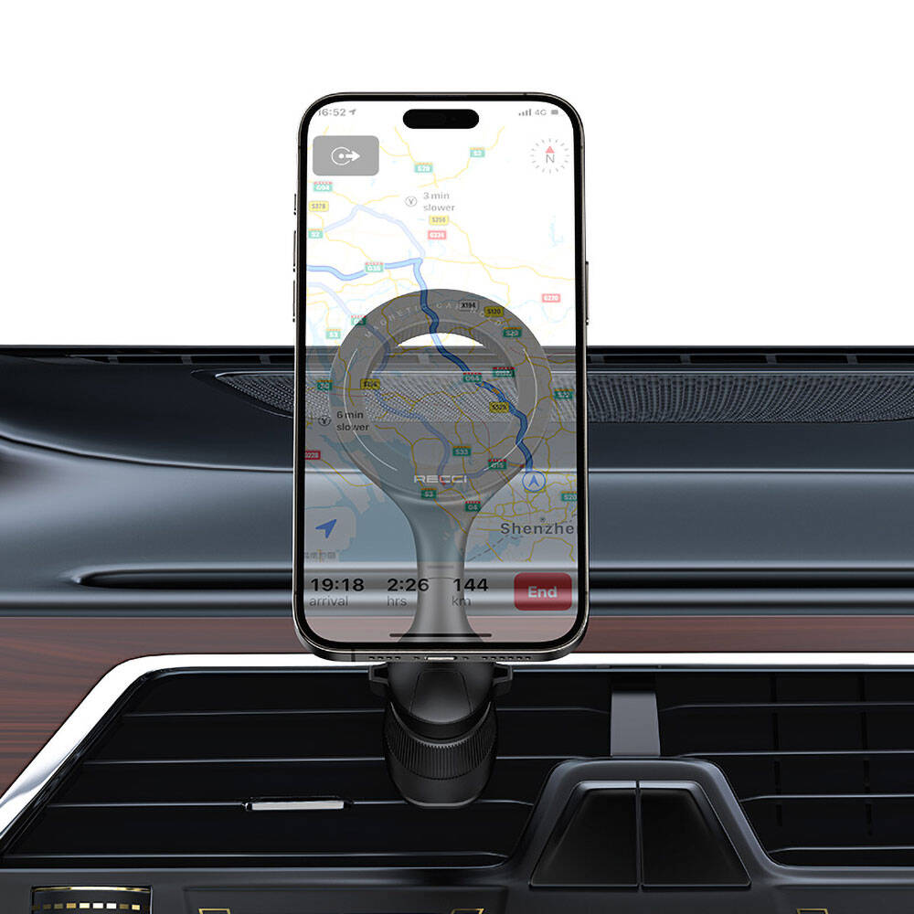 Recci RHO-C42 M-safe Magnetik 360° Dönebilen Havalandırma Tasarım Araç Telefon Tutucu