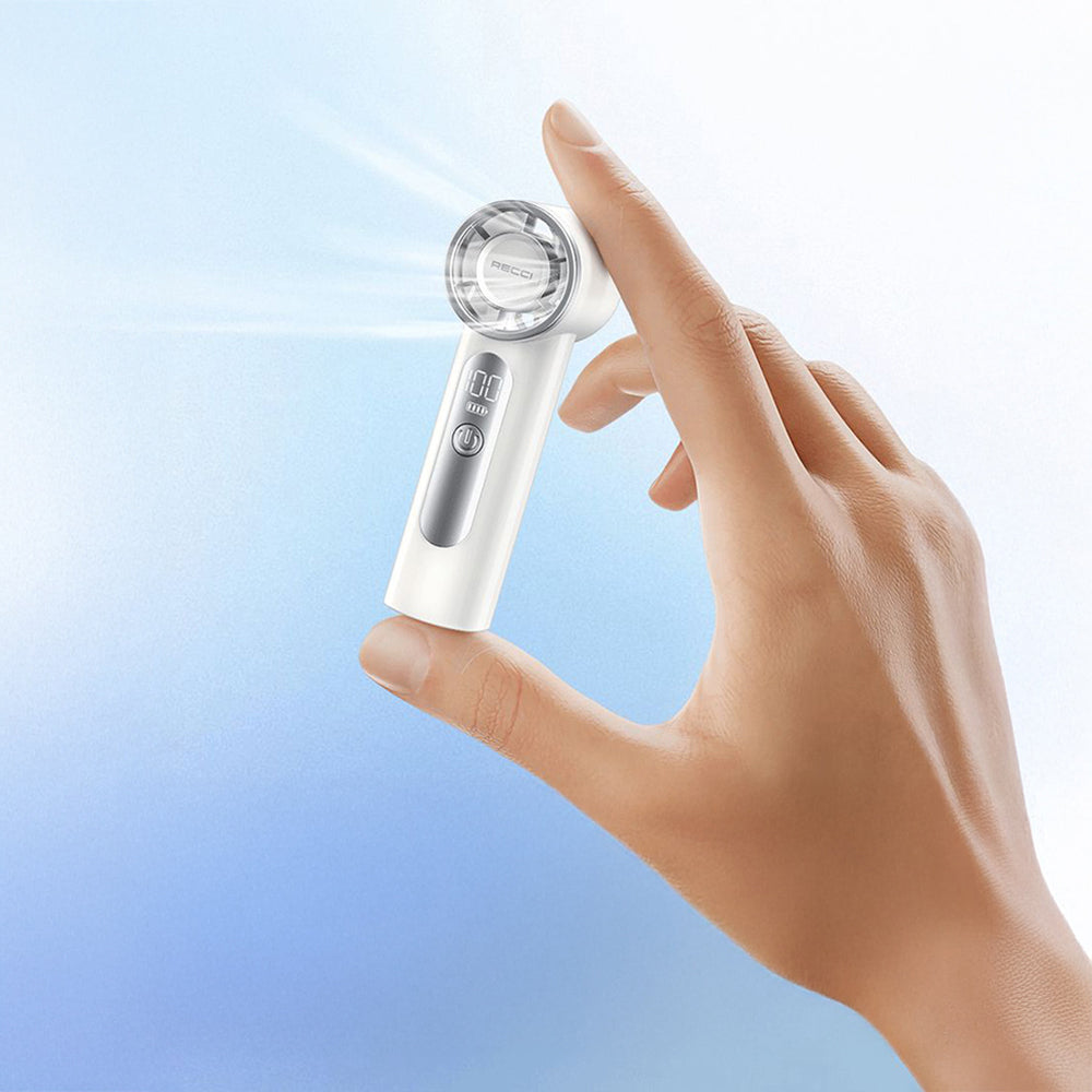 Recci RLS-F07 Dijital LED Göstergeli 6 Kademeli Mini Soğutucu El Fanı