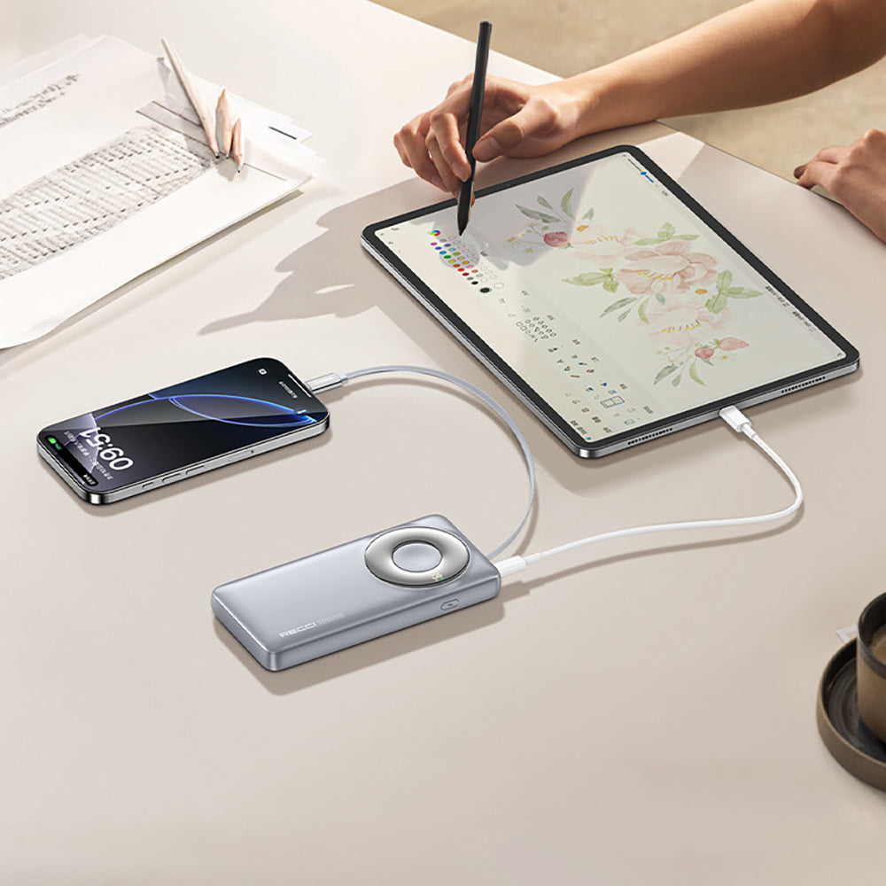 Recci RPB-P58 PD Hızlı Şarj Özellikli Type-C Kablolu Powerbank 22.5W 10.000mAh