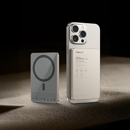 Recci RPB-W36 Ultra İnce PD 20W Hızlı Şarj Özellikli Wireless Powerbank 15W 10000mAh