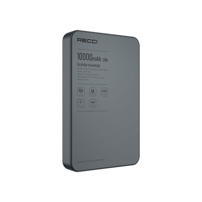 Recci RPB-W36 Ultra İnce PD 20W Hızlı Şarj Özellikli Wireless Powerbank 15W 10000mAh