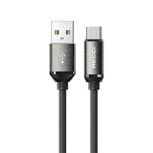 Recci RS35C USB-A to Type-C Örgü Tasarımlı Hızlı Şarj Özellikli Data ve Şarj Kablosu 1M