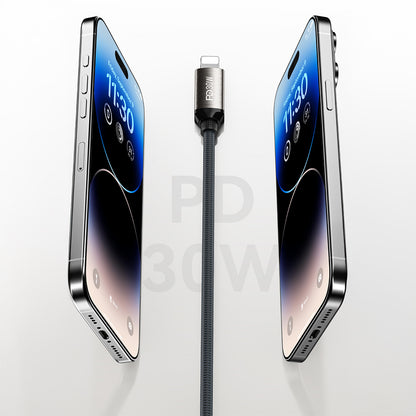 Recci RS35CL Type-C to Lightning PD 30W Örgü Tasarımlı Hızlı Şarj Özellikli Data ve Şarj Kablosu 1M