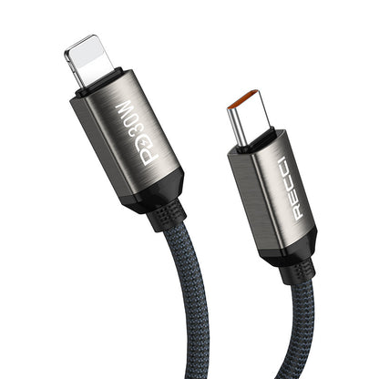 Recci RS35CL Type-C to Lightning PD 30W Örgü Tasarımlı Hızlı Şarj Özellikli Data ve Şarj Kablosu 1M