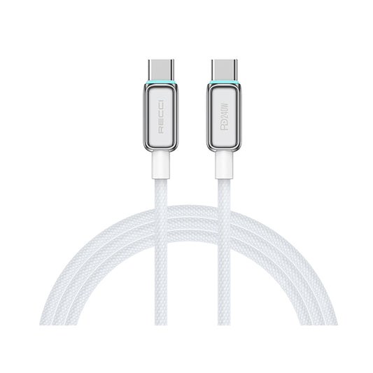 Recci RS42CC Lamp Display Serisi Type-C to Type-C PD 240W Hızlı Şarj Özellikli Data ve Şarj Kablosu 1.5M