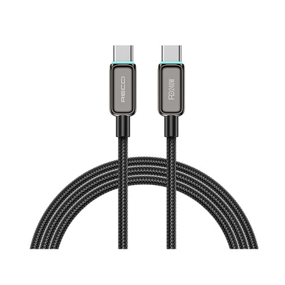 Recci RS42CC Lamp Display Serisi Type-C to Type-C PD 240W Hızlı Şarj Özellikli Data ve Şarj Kablosu 1.5M