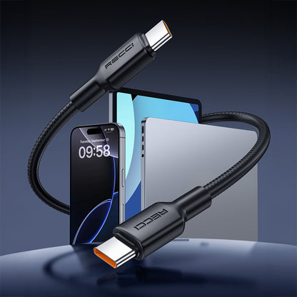 Recci RS46C USB-A to Type-C 2.4A Hızlı Şarj Özellikli Data ve Şarj Kablosu 100W 1.2M