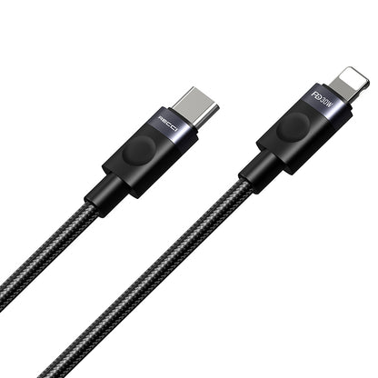 Recci RS50CL Type-C to Lightning PD Örgü Tasarımlı Hızlı Şarj Özellikli Data ve Şarj Kablosu 30W 1M