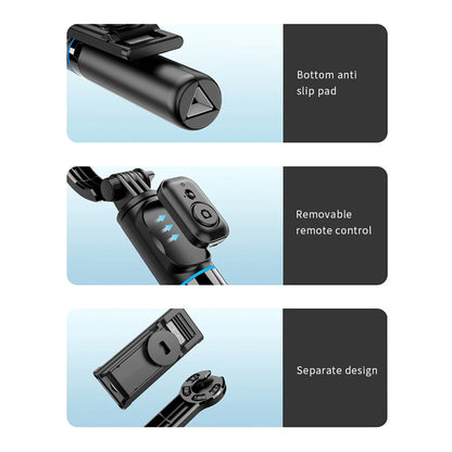 ​Recci RSS-W03 Bluetooth 5.0 Uzaktan Kumandalı Çok Fonksiyonlu Selfie Çubuğu