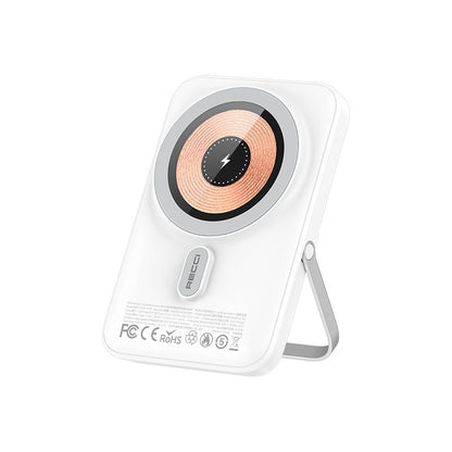 Recci W08 Metal Standlı 15W M-safe Şarj Özellikli 20W PD Hızlı Şarj Powerbank 10000mAh