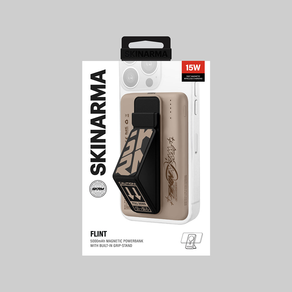 Skinarma Flint Kablosuz ve PD Hızlı Şarj Özellikli Grip Standlı Taşınabilir Powerbank 20W 5000mAh