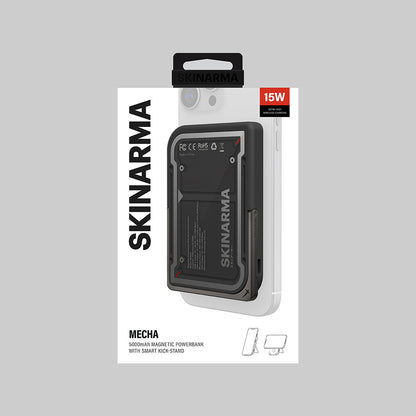 Skinarma Nexus Mecha Kablosuz ve PD Hızlı Şarj Özellikli Metal Standlı Taşınabilir Powerbank 20W 5000mAh