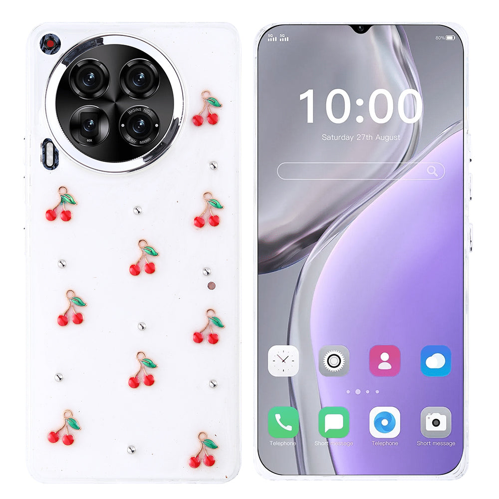 Tecno Camon 30 4G Kılıf Airbag Tasarımlı Simli Şeffaf Zore Kutup Kapak