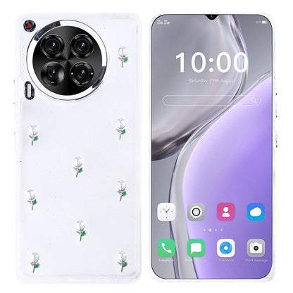 Tecno Camon 30 4G Kılıf Airbag Tasarımlı Simli Şeffaf Zore Kutup Kapak