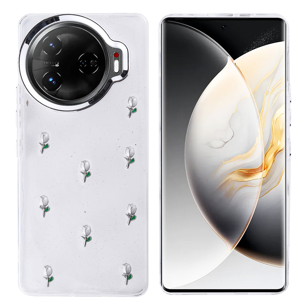 Tecno Camon 30 Pro 5G Kılıf Airbag Tasarımlı Simli Şeffaf Zore Kutup Kapak