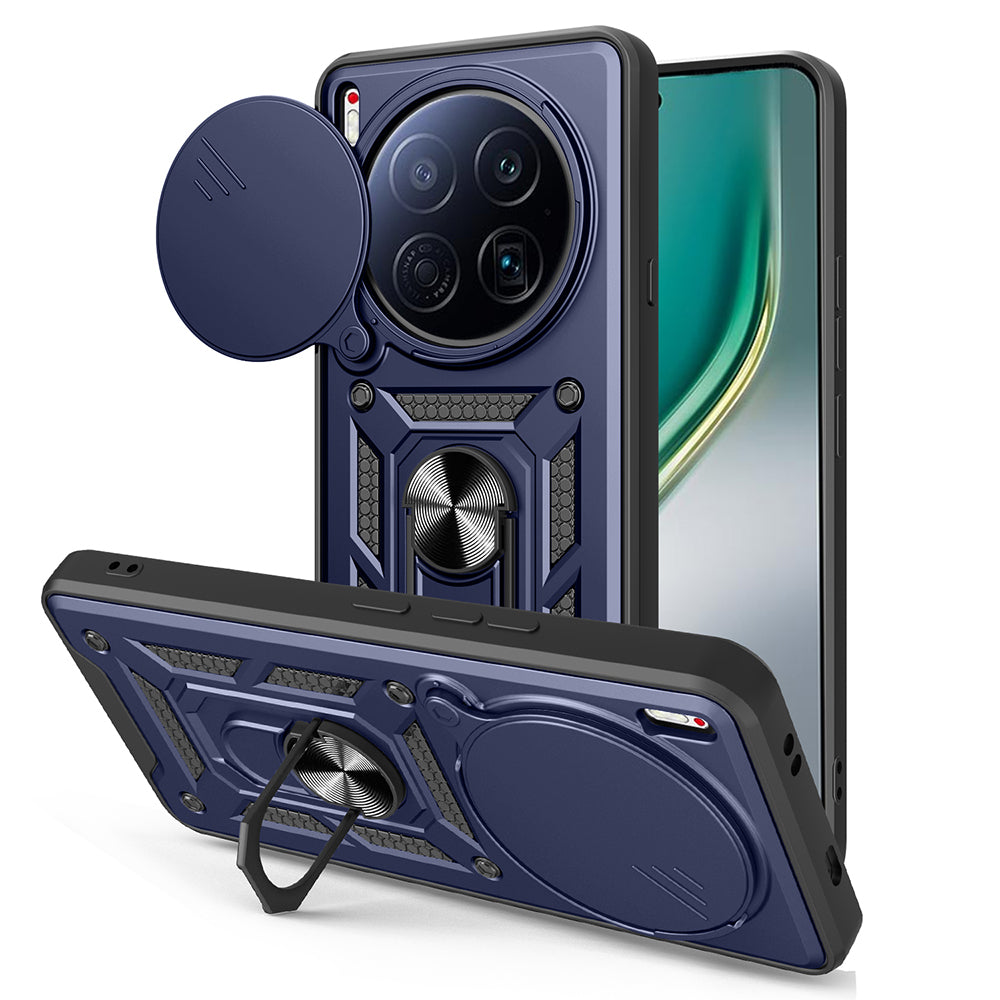 Tecno Camon 40 Premier 5G Kılıf Magnetik Standlı Kamera Korumalı Zore Sürgülü Vega Kapak