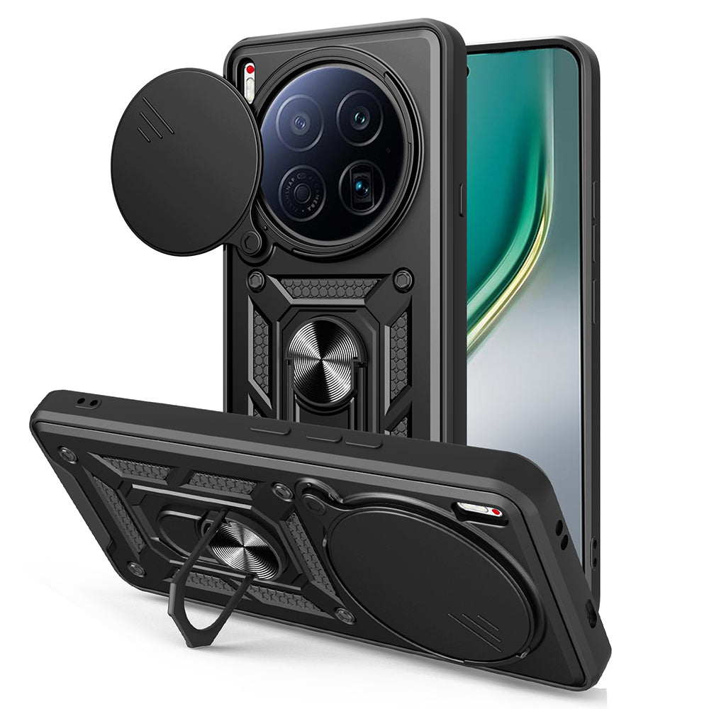 Tecno Camon 40 Premier 5G Kılıf Magnetik Standlı Kamera Korumalı Zore Sürgülü Vega Kapak