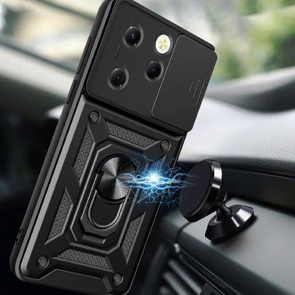 Tecno Spark 20 Pro 4G Kılıf Magnetik Standlı Kamera Korumalı Zore Sürgülü Vega Kapak