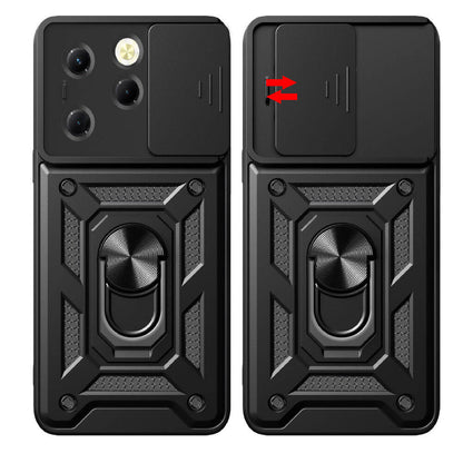 Tecno Spark 20 Pro 4G Kılıf Magnetik Standlı Kamera Korumalı Zore Sürgülü Vega Kapak