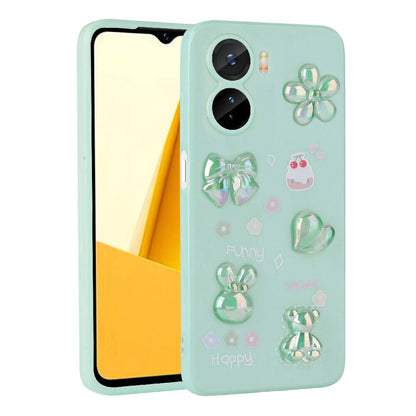 Vivo Y16 Kılıf Kabartma Figürlü Parlak Zore Toys Silikon Kapak