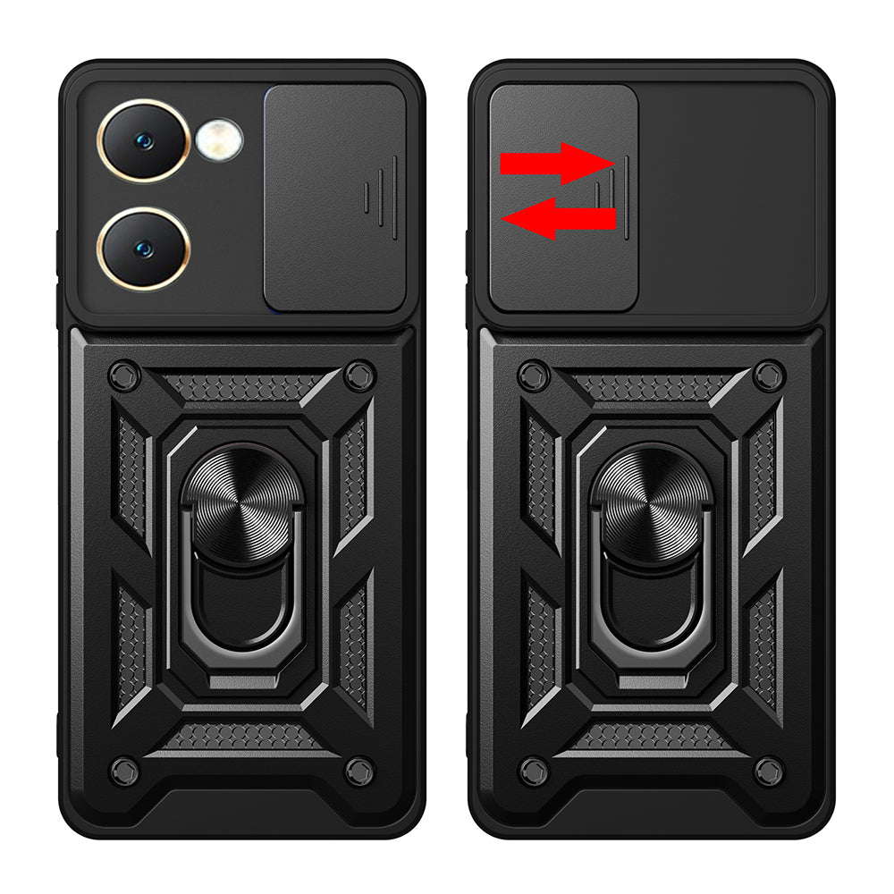 Vivo Y18 Kılıf Magnetik Standlı Kamera Korumalı Zore Sürgülü Vega Kapak