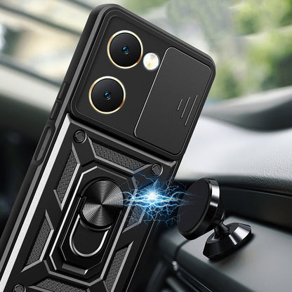 Vivo Y18 Kılıf Magnetik Standlı Kamera Korumalı Zore Sürgülü Vega Kapak