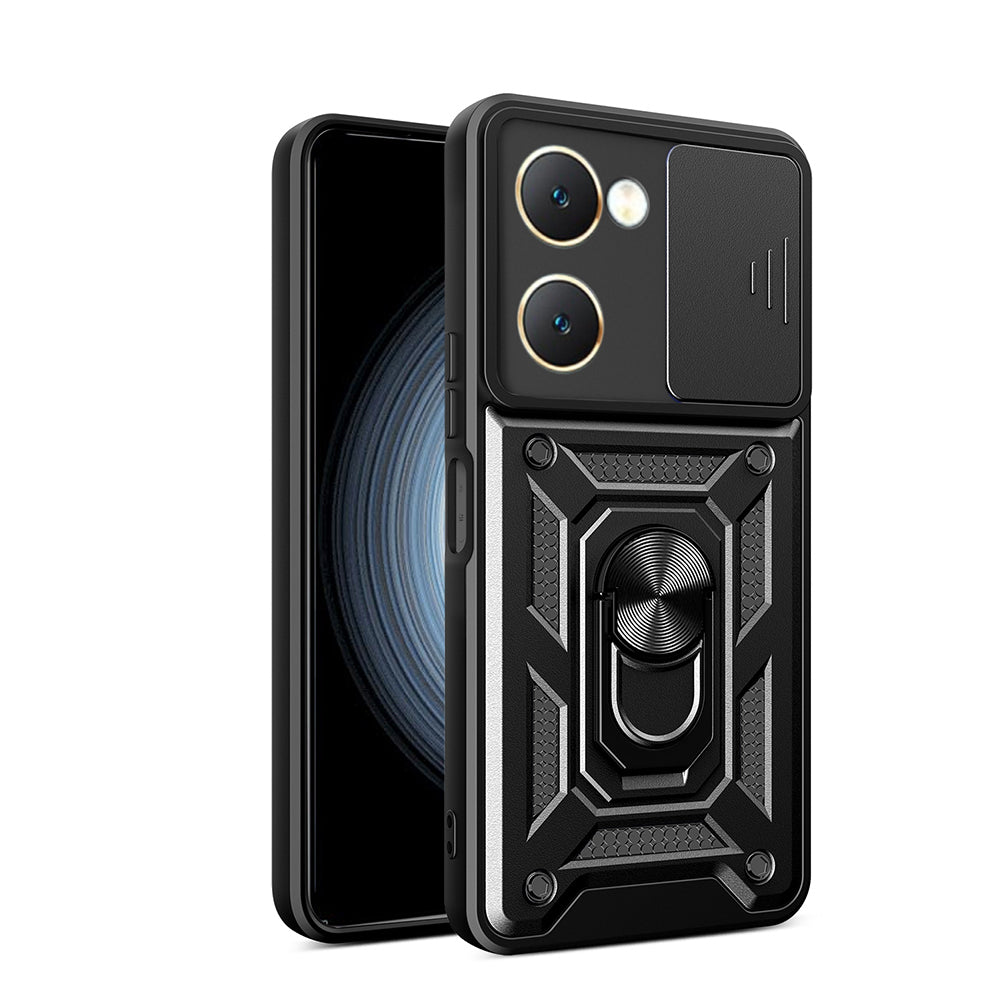 Vivo Y18 Kılıf Magnetik Standlı Kamera Korumalı Zore Sürgülü Vega Kapak