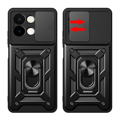 Vivo Y28 Kılıf Magnetik Standlı Kamera Korumalı Zore Sürgülü Vega Kapak