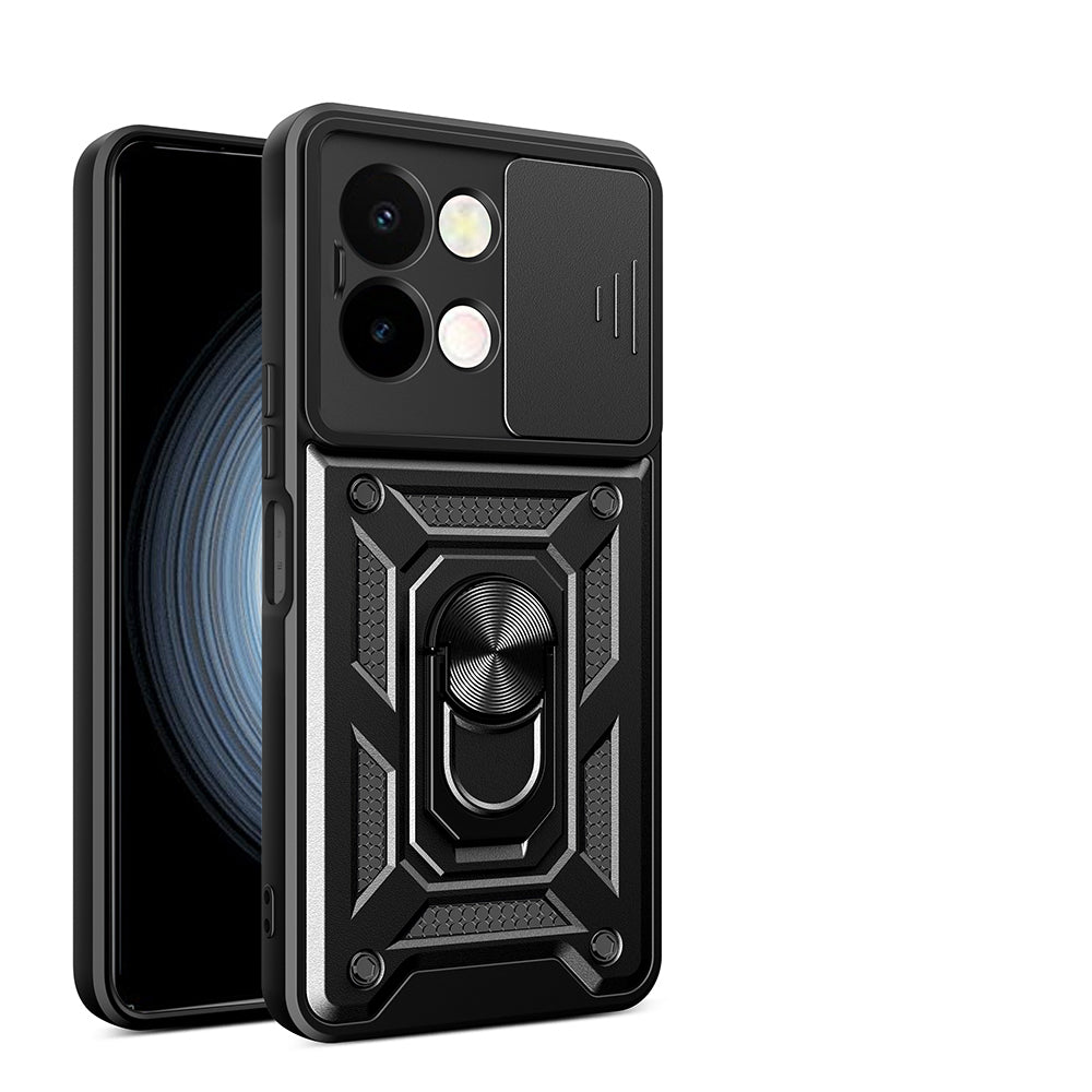 Vivo Y28 Kılıf Magnetik Standlı Kamera Korumalı Zore Sürgülü Vega Kapak