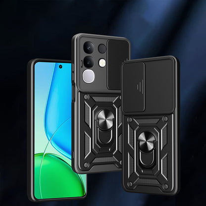 Vivo Y29 4G Kılıf Magnetik Standlı Kamera Korumalı Zore Sürgülü Vega Kapak